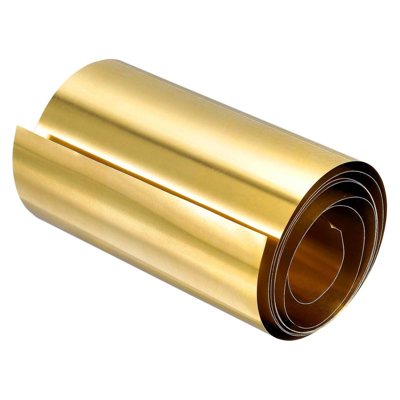 uxcell Brass Sheet Roll, 3000mm x 100mm x 0.06mm Brass Foil Roll Brass Strip for Crafts, Electrical Repairs, Grounding - Image 1